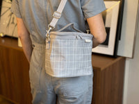 Light Grey Grid Petite Lunch Poche