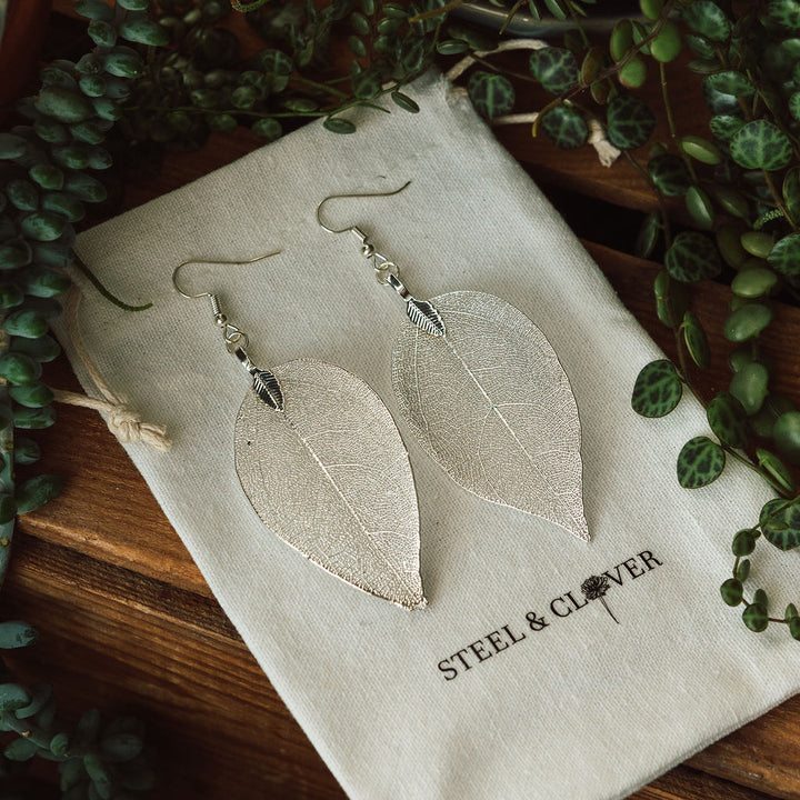 Real Leaf Earrings