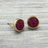 Luxe Swarovski Crystal Stud Earring - Gold