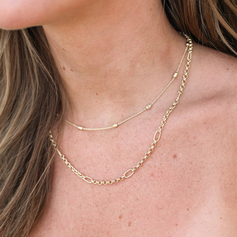 Eclipse Chain Layering Necklace in Gold