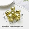 Gold Flower Duckbill Hair Clip - Elegant Metal Hair Claw