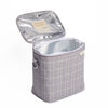 Light Grey Grid Petite Lunch Poche