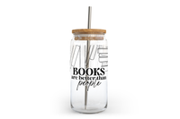 Books Are Better Glass Can w Bamboo Lid | Bookish