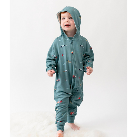 Baggy Hooded Romper - Emergency Vehicles