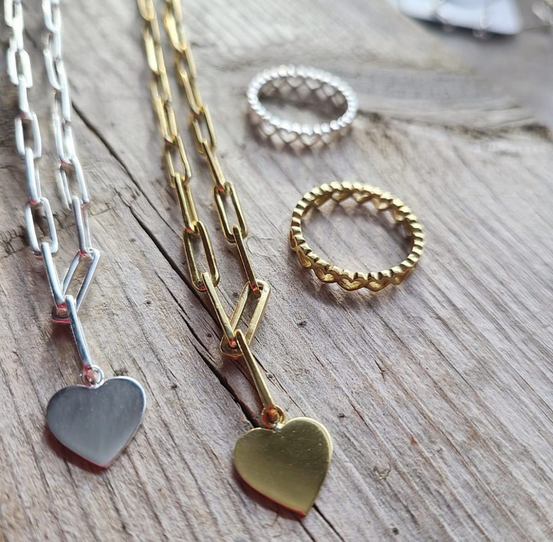 PAPERCLIP HEART Necklace - Gold