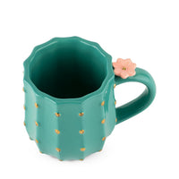 3D Metallic Gold Accented Ceramic Mug - Cactus