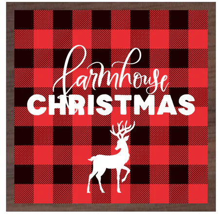 Buffalo Plaid Farmhouse Christmas Sign