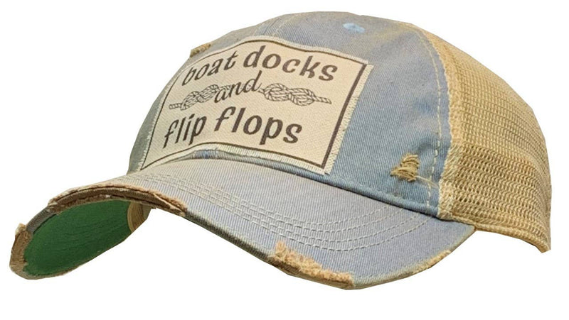 Boat Docks & Flip Flops Distressed Trucker Hat Baseball Cap – The Fresh  Wife Collective
