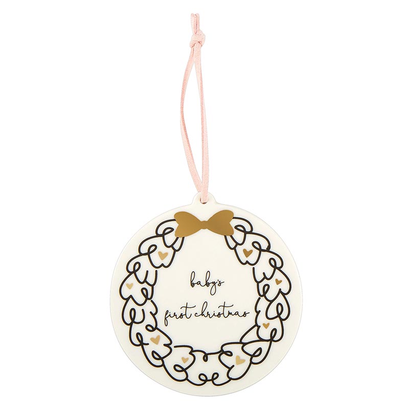 Babies First Christmas Ornament - Wreath