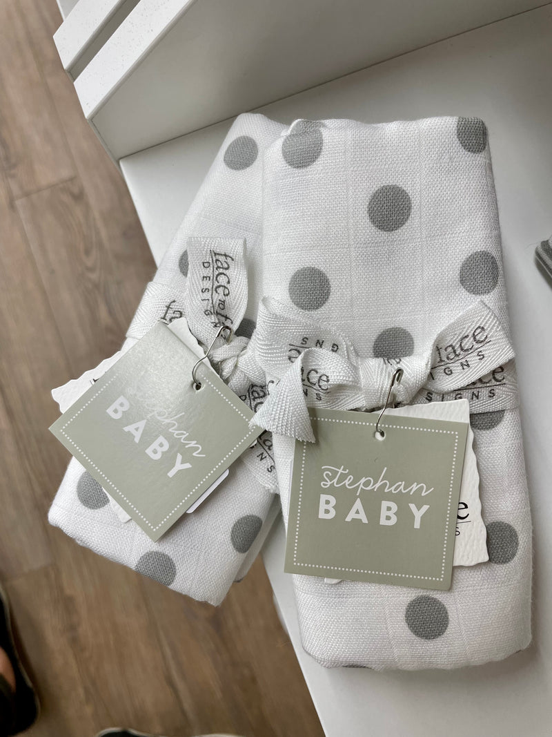 Burp Cloth - Grey Dot